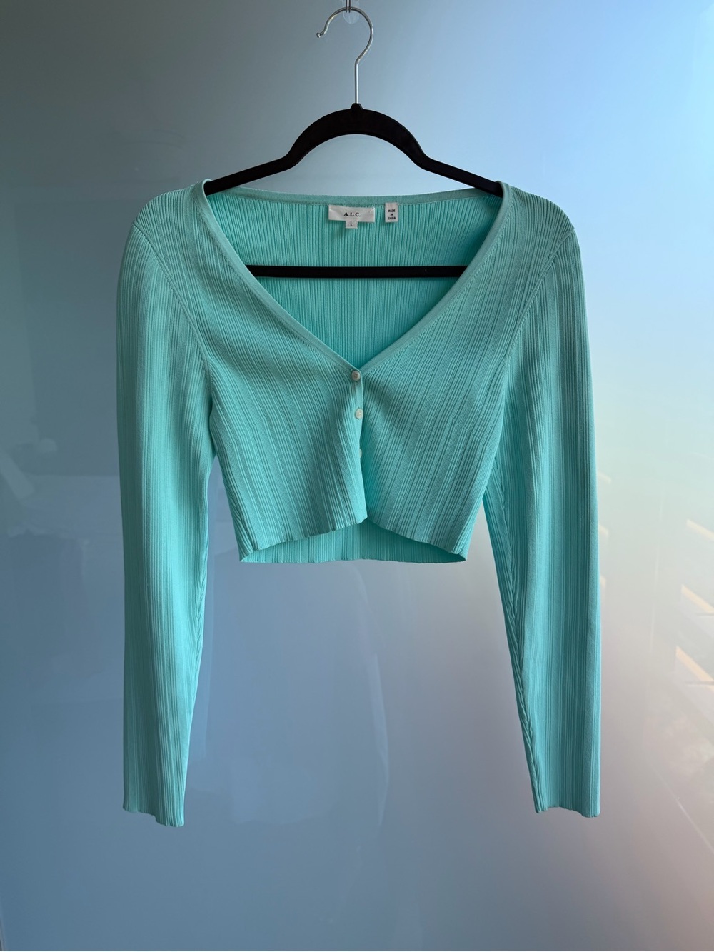A.L.C Aquamarine Cropped Cardigan - Picture 2 of 8
